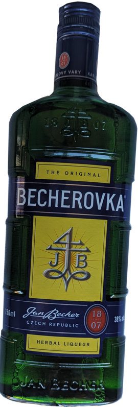 bottle of becherovka liquer