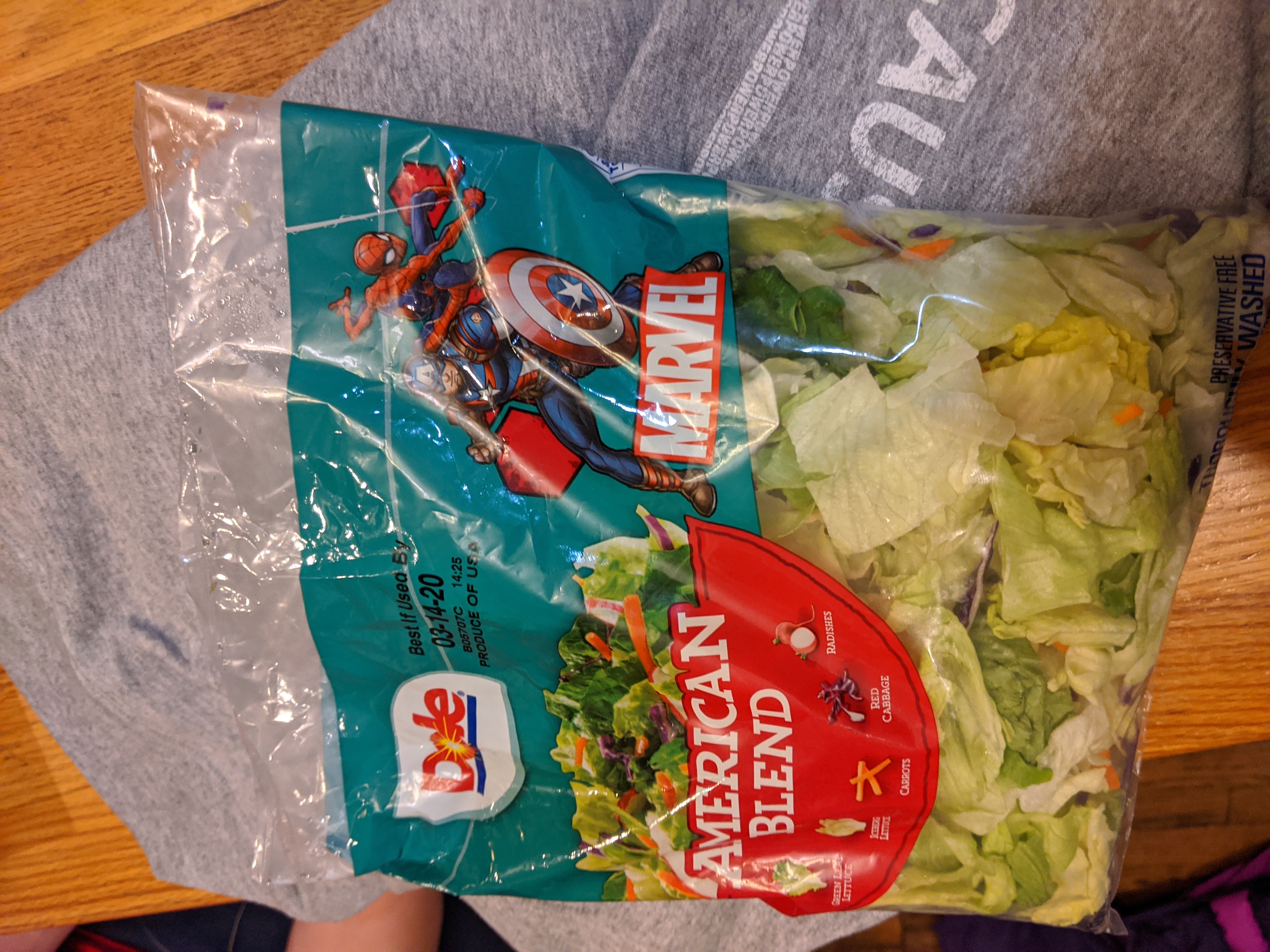 salad with Captain America tie-in