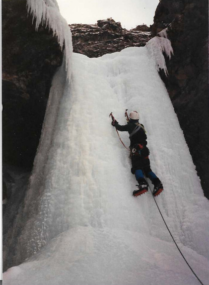 ice climbing in Banf, Alberta