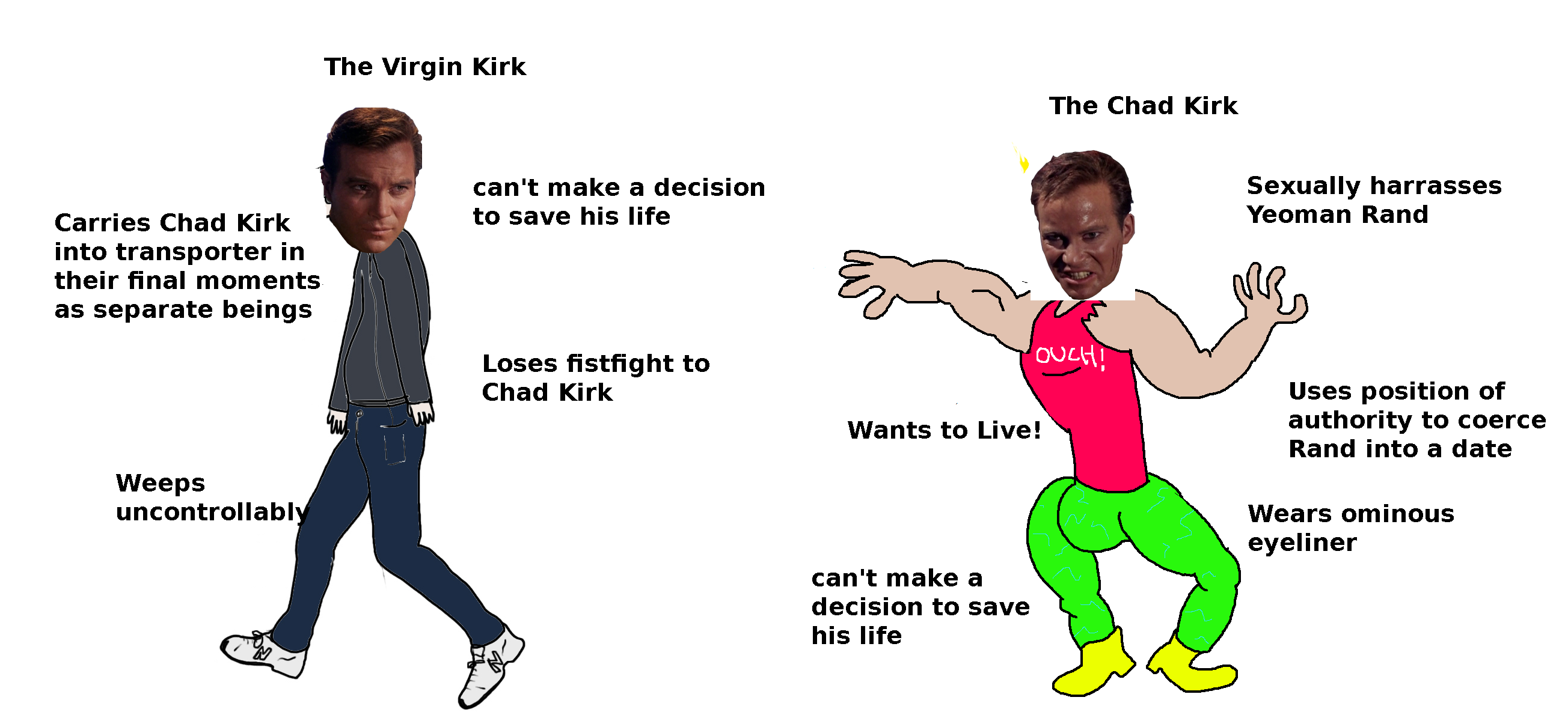 The Virgin Kirk and the Chad Kirk